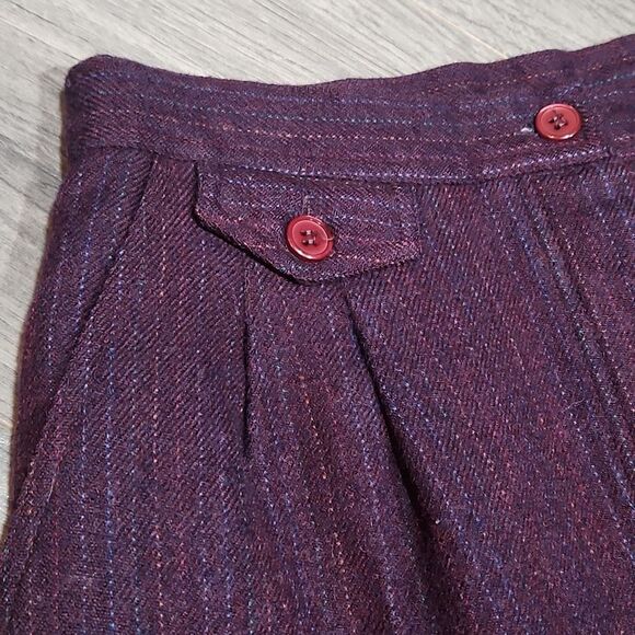 EUC Vintage Wool Striped Purple Pencil Skirt - Picture 1 of 6